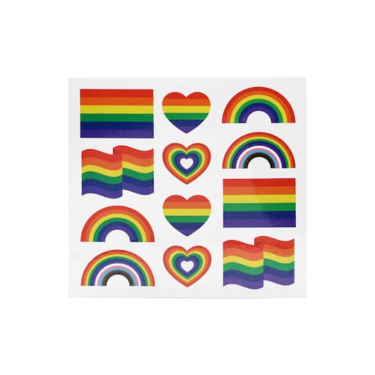 Pride Rainbow, Heart & Flag Temporary Tattoos by Celebrate It™